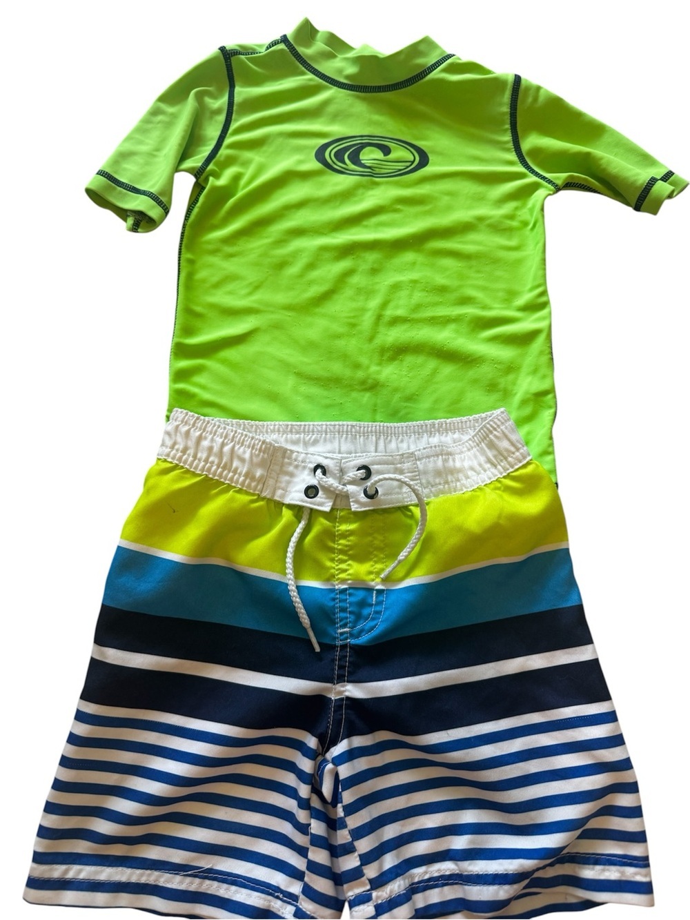 5/$25 BOYS SWIM TRUNKS & RASH GUARD SIZE 24M/2T